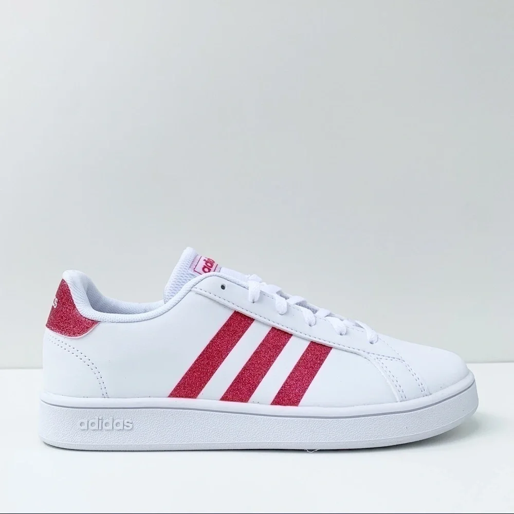adidas GRAND COURT SHOES White/Glitter Pink - Picture 9 of 15